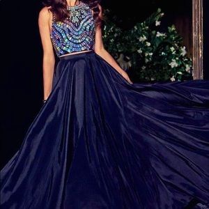 Embellished 2 piece Tafetta gown - Bebe